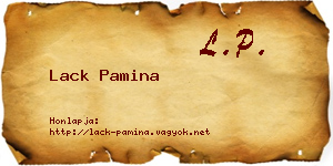 Lack Pamina névjegykártya